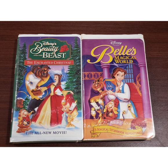 Disney's Beauty & The Beast Enchanted Christmas & Belles Magical World VHS Movie - Picture 5 of 5